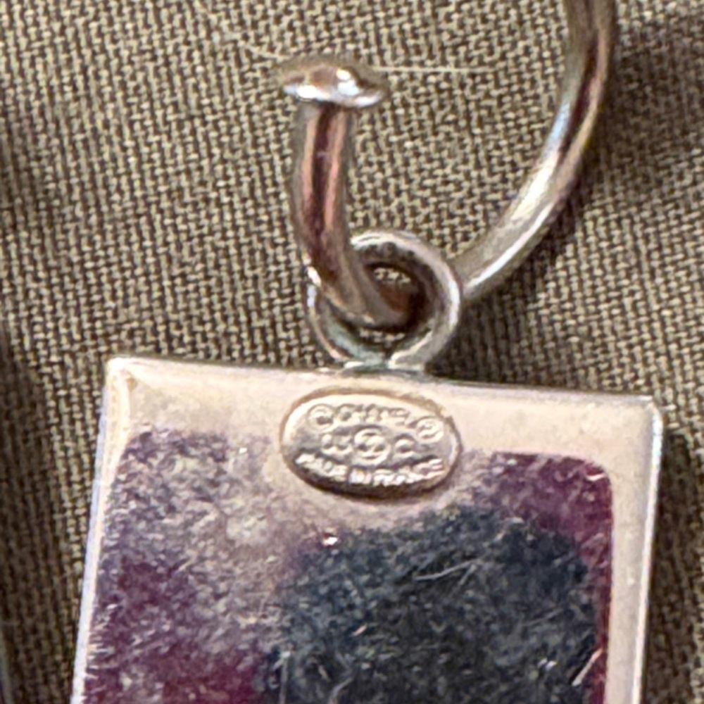 Chanel Silver And Black Rectangular Earrings - image 2